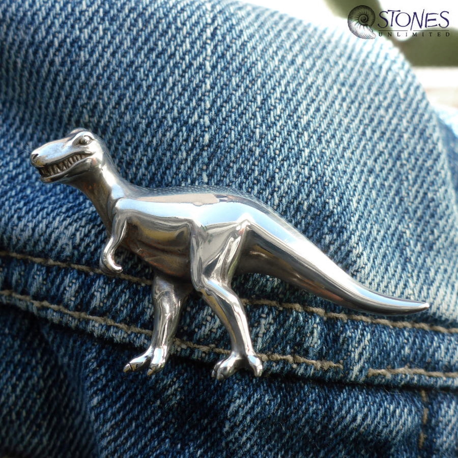 Tyrannosaurus rex - Silberbrosche
