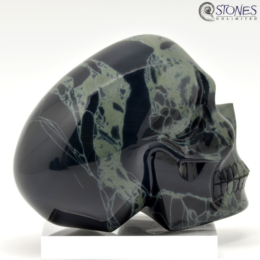 Spiderweb Obsidian Skull