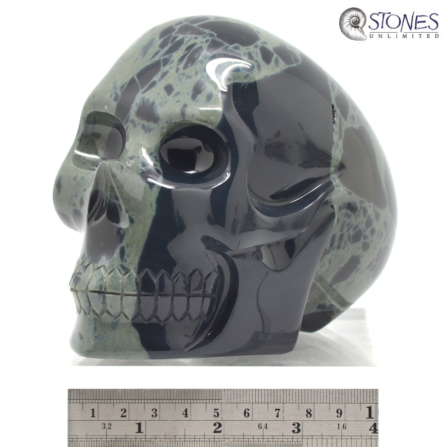 Spiderweb Obsidian Skull