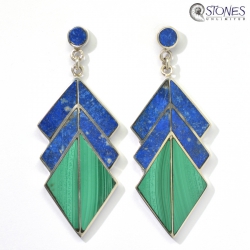 Ohrhänger 'Phantom' - Lapislazuli / Malachit