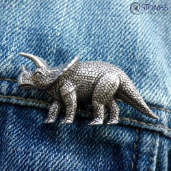 Triceratops - Silberbrosche